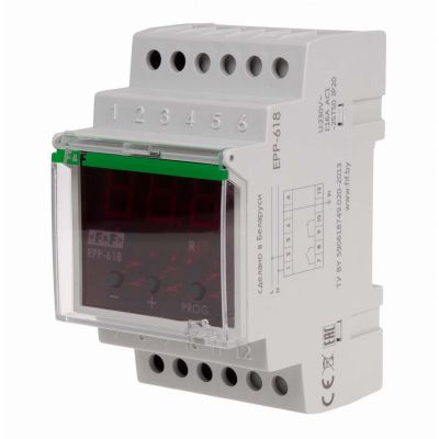 F&F przekaźnik prądowy w wyświetlaczem LED i kanałem przelotowym pod przewód prądowy pod przekładniki lub pomiar bezpośredni EPP-618 (EPP-618)